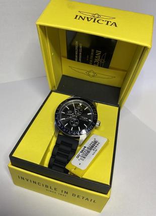 Чоловічий годинник invicta aviator gmt black dial blac silicone m4 фото