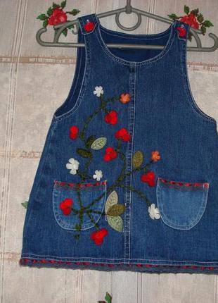 Сарафан джинсовий"woolworths" 100%коттон,12-18міс.