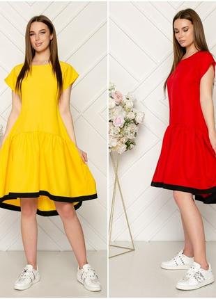 Летнее платье в ассиметрия габардин размеры норма