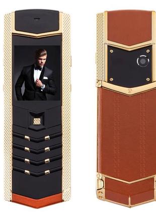 Мобільний телефон смартфон h-mobile v1 (hope v1) brown-gold. vertu design - екран 1,8'', 2 sim, 2000 маг, з