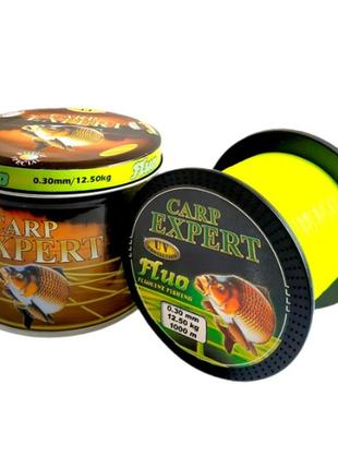 Волосінь (леска) energofish carp expert uv fluo yellow 1000м 0.3мм 12.5кг