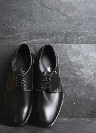 Кожаные черные мужские туфли4 фото