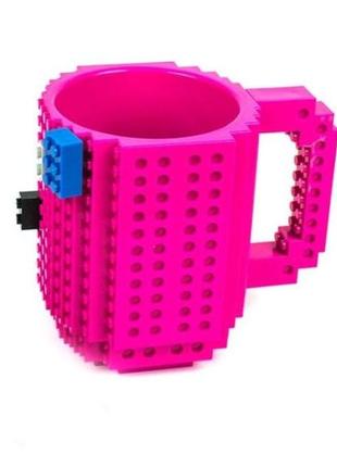 Чашка  lego конструктор с деталями в комплекте 350 мл ukc розовый