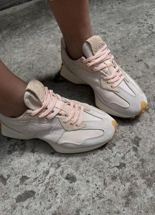 Кроссовки new balance женские 327 cream pink premium