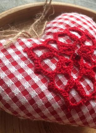 Сердечко валентинка з тканини, презент2 фото