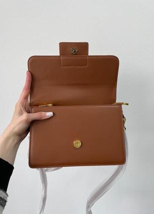 Сумка miu miu shoulder leather коричнева чорна міу10 фото