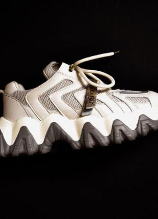Бежеві та сірі кросівки в корейському стилі 36-39/серые кроссовки6 фото