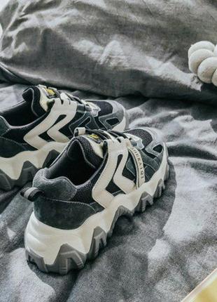 Бежеві та сірі кросівки в корейському стилі 36-39/серые кроссовки8 фото