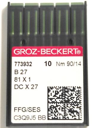 Иглы швейные для промышленных оверлоков groz-beckert dcx27, ffg/ses №90/14 (6777)