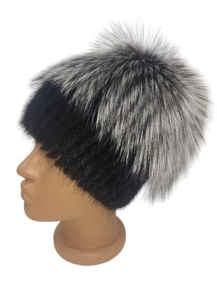 Шапка меховая женская из нутрии  эдельвейс