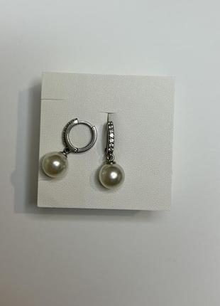 925💎 серебряные серьги с жемчугом,сережки серебро4 фото