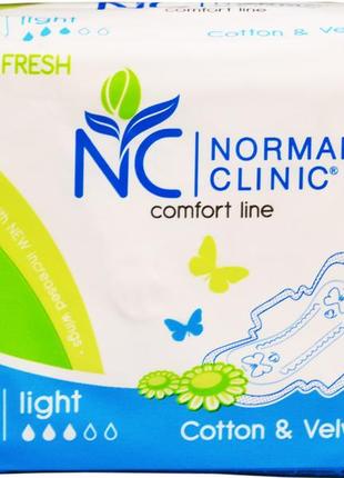 Прокладки normal clinic д/крит. дней ultra fresh cotton&velvet 3кр. 10шт.