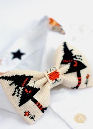 Вышитая галстук-бабочка "halloween witches" / галстук бабочка хеллоуин5 фото