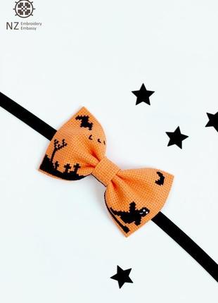 Вишита краватка-метелик "happy halloween"