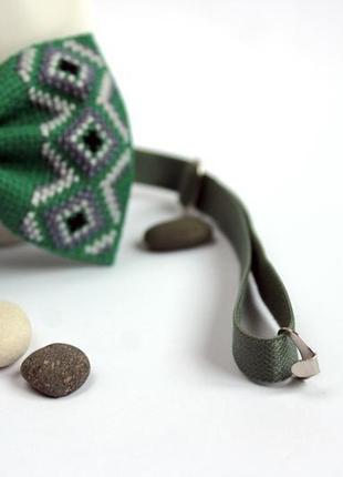Вишитий метелик green stone 3