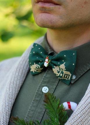 Вишита краватка-метелик "let it snow"