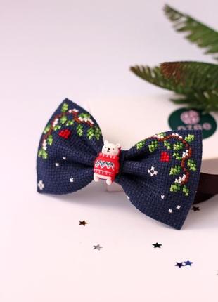 Новогодняя бабочка / краватка метелик з вишивкою9 фото