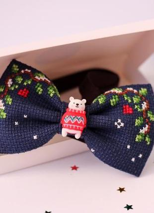 Новогодняя бабочка / краватка метелик з вишивкою10 фото