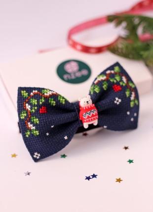 Новогодняя бабочка / краватка метелик з вишивкою8 фото
