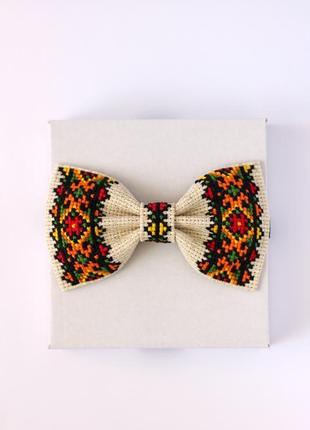 Краватка метелик з вишивкою5 фото
