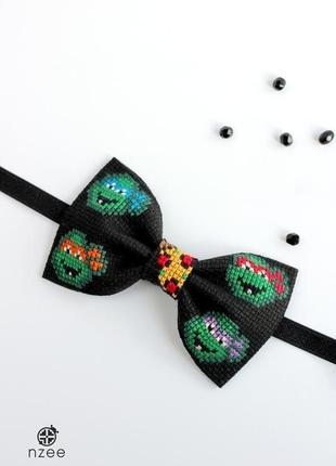 Метелик з вишивкою / краватка-метелик / вышитая бабочка / черепашки ніндзя