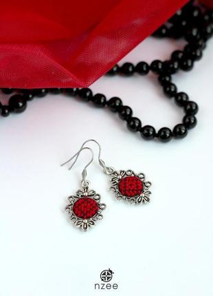 Вишиті сережки / сережки з вишивкою / сережки в етно стилі