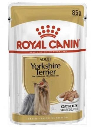 Влажный корм для собак royal canin yorkshire terrier для породы йоркширский терьер 85г