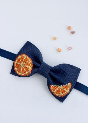 Галстук-бабочка апельсин / галстук-бабочка с вишивкю2 фото