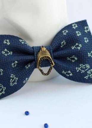 Краватка-метелик з вишивкою краватка-метелик акула1 фото
