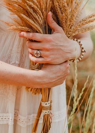 Кольцо с вышивкой 3