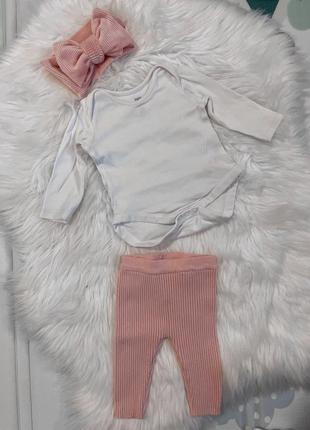 Белый боди 0-3 месяца длинный рукав