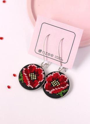 Серьги с вышивкой 10