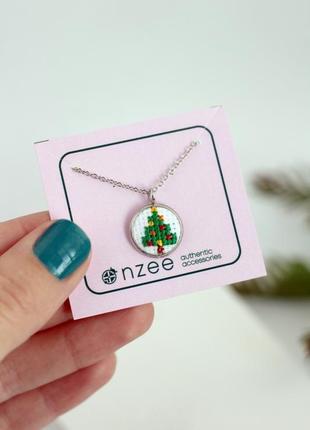 Кулон с елочкой / новогодняя подвеска