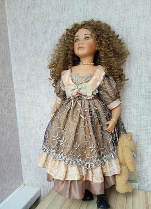 Большая фарфоровая кукла porcelain doll of a victorian