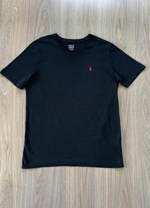 Чоловіча базова чорна бавовняна футболка polo ralph lauren