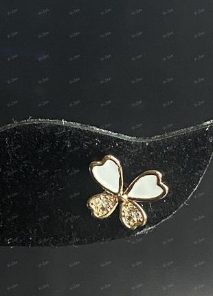Женские серьги-гвоздики пусеты с эмалью позолотой 18к xuping с камнями бабочки4 фото