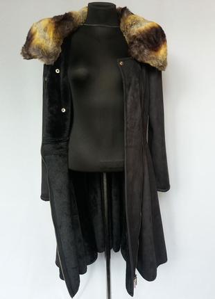 Эксклюзивное длинное пальто. замшевая текстура. новое, р-ры s-xxl9 фото