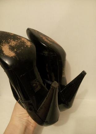 Лаковые  туфли ботильоны ботинки на шнурках с острым носом  по стельке 23см6 фото