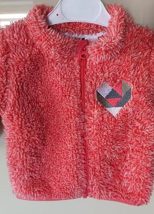 Теплая кофточка-травка на молнии на девочку, 3-6 мес. lupilu, германия