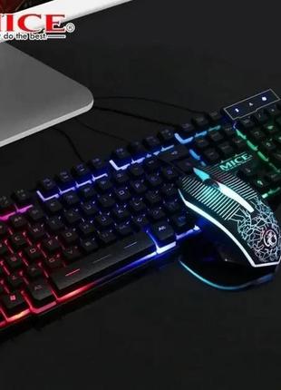 Игровая клавиатура мышь для ноутбука, компьютерные мыши клавиатуры, клавиатуры светящиеся imice km-680