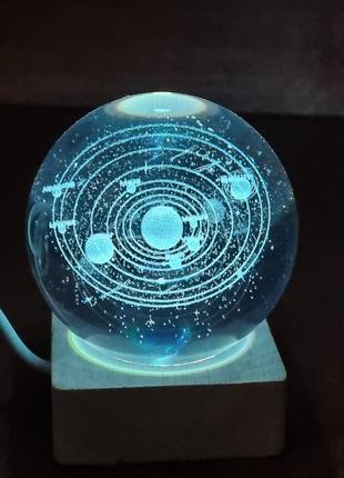 Светильник, ночник "платочный шар" солнечная система6 фото