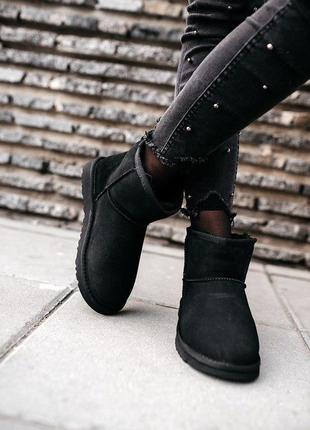 Угги замша ugg classic mini “black”, сапоги зимние2 фото