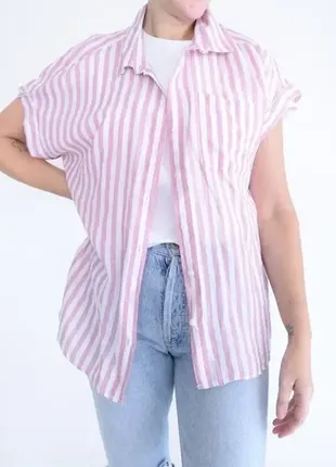 Подовжена рубашка жіноча у смужку сорочка жіноча у смужку next туніка смугаста жіноча10 фото