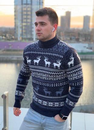 Теплий зимовий вовняний светр з оленями - ідеальний подарунок!🔥2 фото