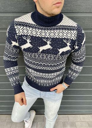 Вовняний светр з біжать оленями ☃2 фото