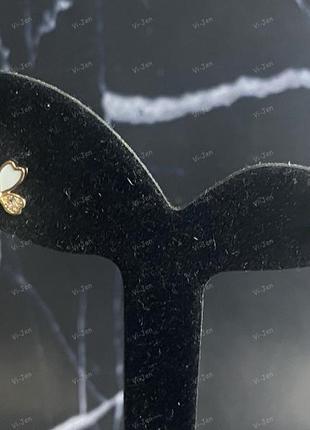 Женские серьги-гвоздики пусеты с эмалью позолотой 18к xuping с камнями бабочки в подарочном футляре4 фото