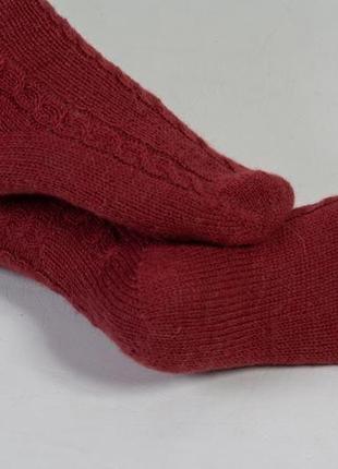 Теплі в'язані шкарпетки з косами5 фото