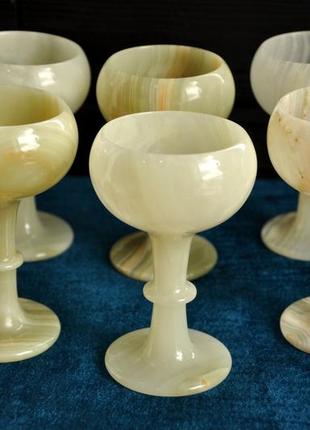 Набор бокалов из натурального оникса, 100 ml (цвет, как на фото)