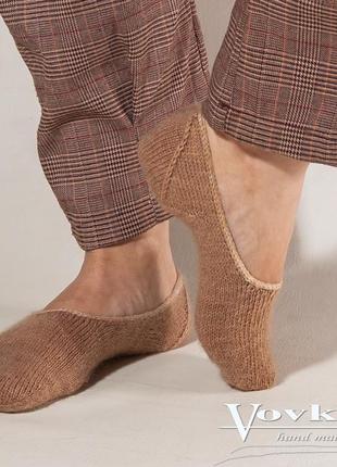 Следки вязаные, носки короткие, тапочки вязаные