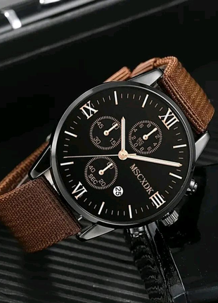 Чорний наручний кварцовий годинник браслет | наручные часы3 фото